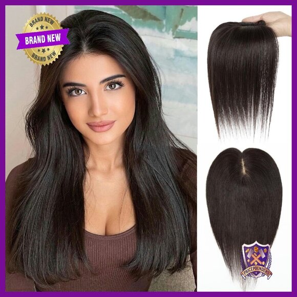 12 Inch Human Hair Topper with 3D Scalp & Clips for Thinning Hair main image 7